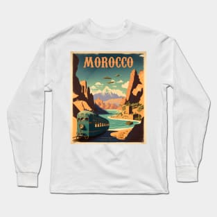 Morocco Desert Vintage Travel Art Poster Long Sleeve T-Shirt